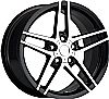 Chevrolet Corvette 1997-2012 18x9.5 5x4.75 +57 C6 Z06 Style Wheel - Black Machine Face With Cap 