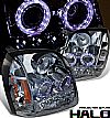 Gmc Yukon  2007-2011 Halo Projector Headlights - Chrome/Amber Housing Smoke Lens 