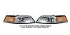 Ford Mustang 1999-2004  Chrome/amber Euro Crystal Headlights