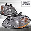 Honda Civic 1996-1998 Chrome Euro Headlights  