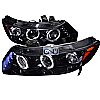 Honda Civic  2006-2011 Gloss Black  Projector Headlights Smoke Lens 