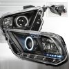 Ford Mustang 2010-2011CCFL Halo  Projector Headlights - Black  