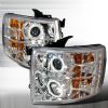 Chevrolet Silverado  2007-2010 Chrome Ccfl Halo Projector Headlights  