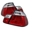 Bmw 3 Series 1999-2001 4dr Red Clear LED Tail Lights