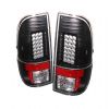 Ford Super Duty 2008-2009  Black LED Tail Lights