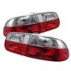 Honda Civic 1992-1995 2/4DR Red Clear Euro Style Tail Lights