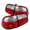 Honda Civic 1999-2000 4DR Red Clear Euro Style Tail Lights