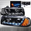 BMW 3 Series 2 Door E36 1992-1998 R8 Style (Version 2) Black Housing Projector Headlights