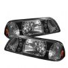 Ford Mustang 1987-1993 Black Euro Crystal Headlights 