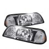 Ford Mustang 1987-1993 Chrome Euro Crystal Headlights 