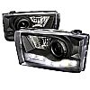 Ford Super Duty  1999-2004 Black R8 Style Projector Headlights  W/LED'S