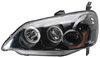 Honda Civic 01-03 Projector Headlights w/Rim Black/Clear