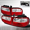 Honda Civic 3 Door 1992-1995 Red / Clear Euro Tail Lights 