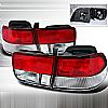 Honda Civic 2 Door 1996-2000 Red / Clear Euro Tail Lights 