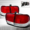 Honda Civic 4 Door 1996-1998 Red / Clear Euro Tail Lights 