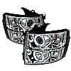 Chevrolet Silverado 1500/2500/3500 2007-2011 Ccfl LED Projector Headlights  - Chrome