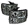 Chevrolet Silverado 1500/2500/3500 2007-2011 Ccfl LED Projector Headlights  - Smoke