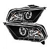 Ford Mustang ( Non Hid. Non Gt ) 2010-2011 Halo Drl LED Projector Headlights  - Black