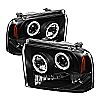 Ford Super Duty F250/350/450 2005-2007 Ccfl LED Projector Headlights  - Black