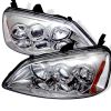 Honda Civic 2001-2003  2/4DR Chrome Halo Projector Headlights