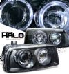 Volkswagen Jetta 1993-1998  Black W/ Halo Projector Headlights