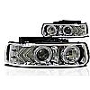 Chevrolet Silverado 1999-2002 Chrome/Clear Halo Projector Headlights